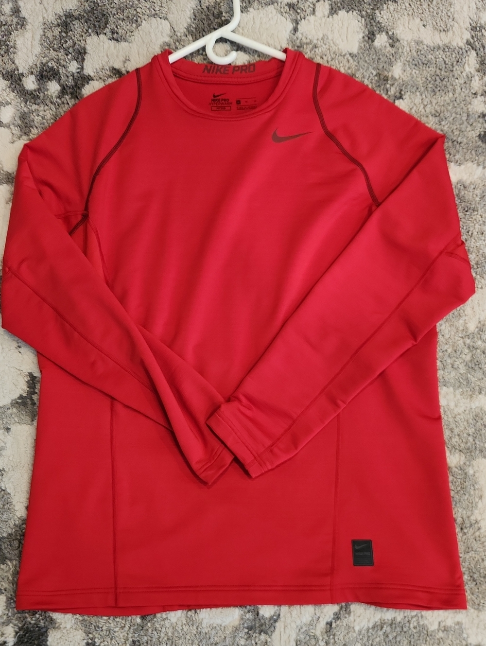 Nike Pro Red Long Sleeve Training Top Hyperwarm Fitted XL